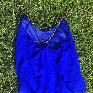 Blue change strap tank top